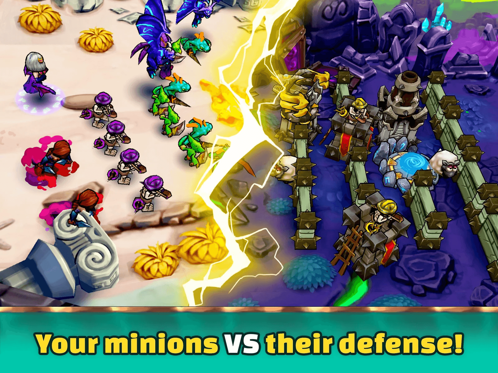 A lane battle: your minions against a player's defenses