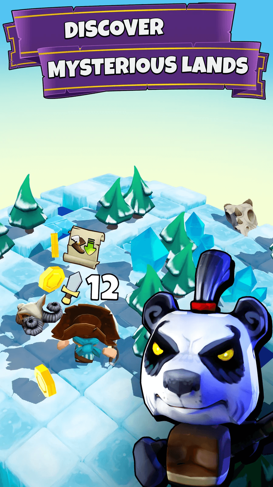 Snow biome with a panda hero